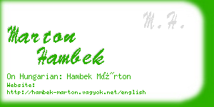 marton hambek business card